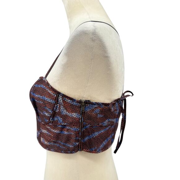 Ulla Johnson NWT Dalaney Bralette Tiger Dark Print Strappy Corset Crop Top - Picture 5 of 14